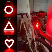 Bicycle Rear Light Heart Shape Bike Tail Lamp USB Rechargeable Waterproof Led Bike Taillight Cycling Flashing Light for Mtb Bike