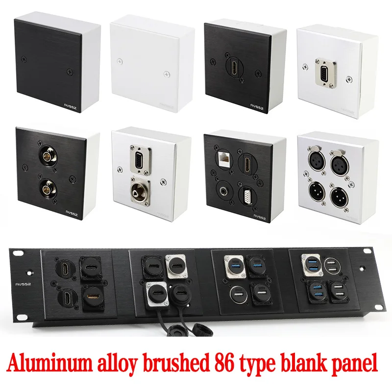 86 Type Aluminum Alloy D-Module Blank Panel AV Wall Information Box Blind Cover Conference Room Power Socket Panel