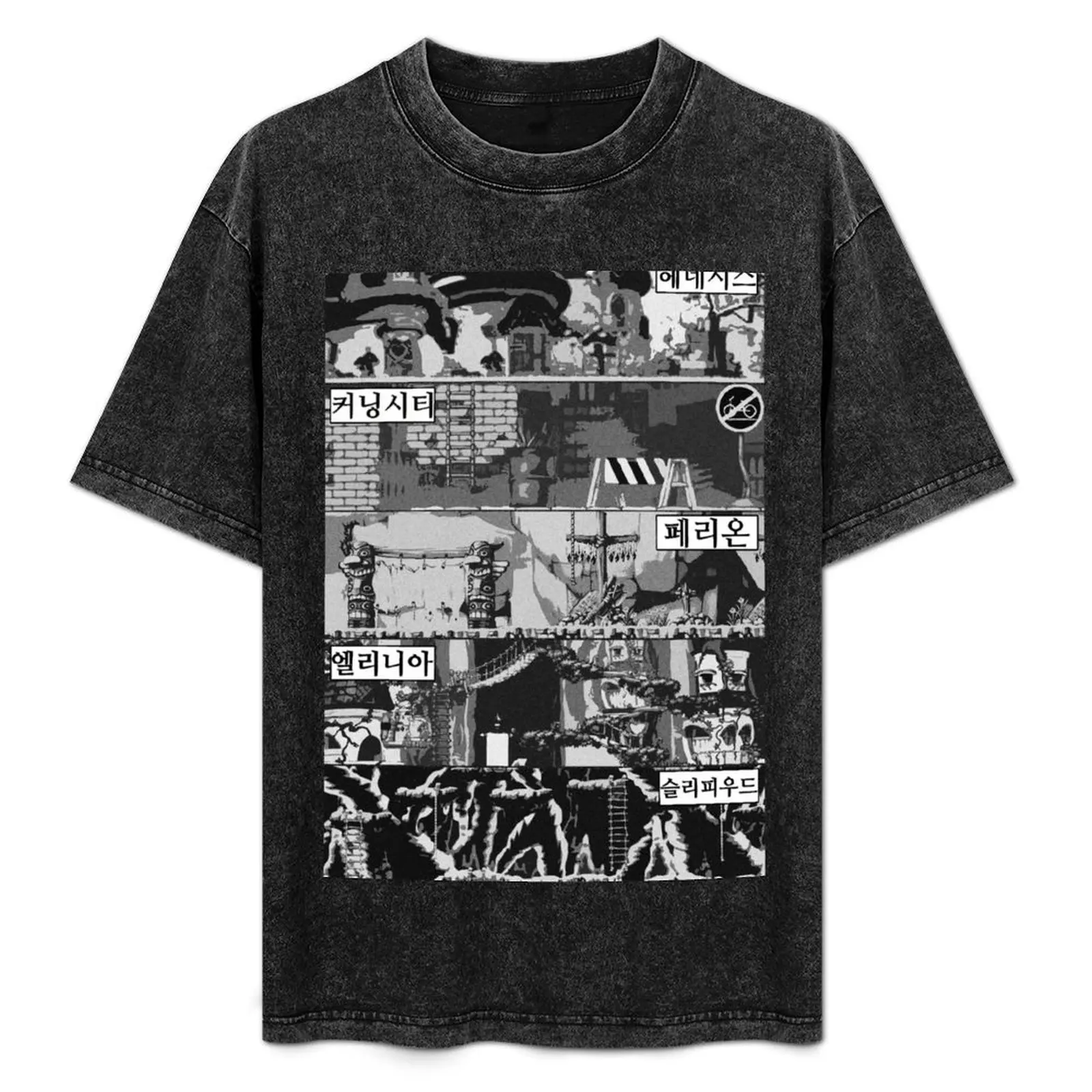 

Maplestory Cities Korean T-Shirt Daily Wear Plain Short Sleeve Shirt