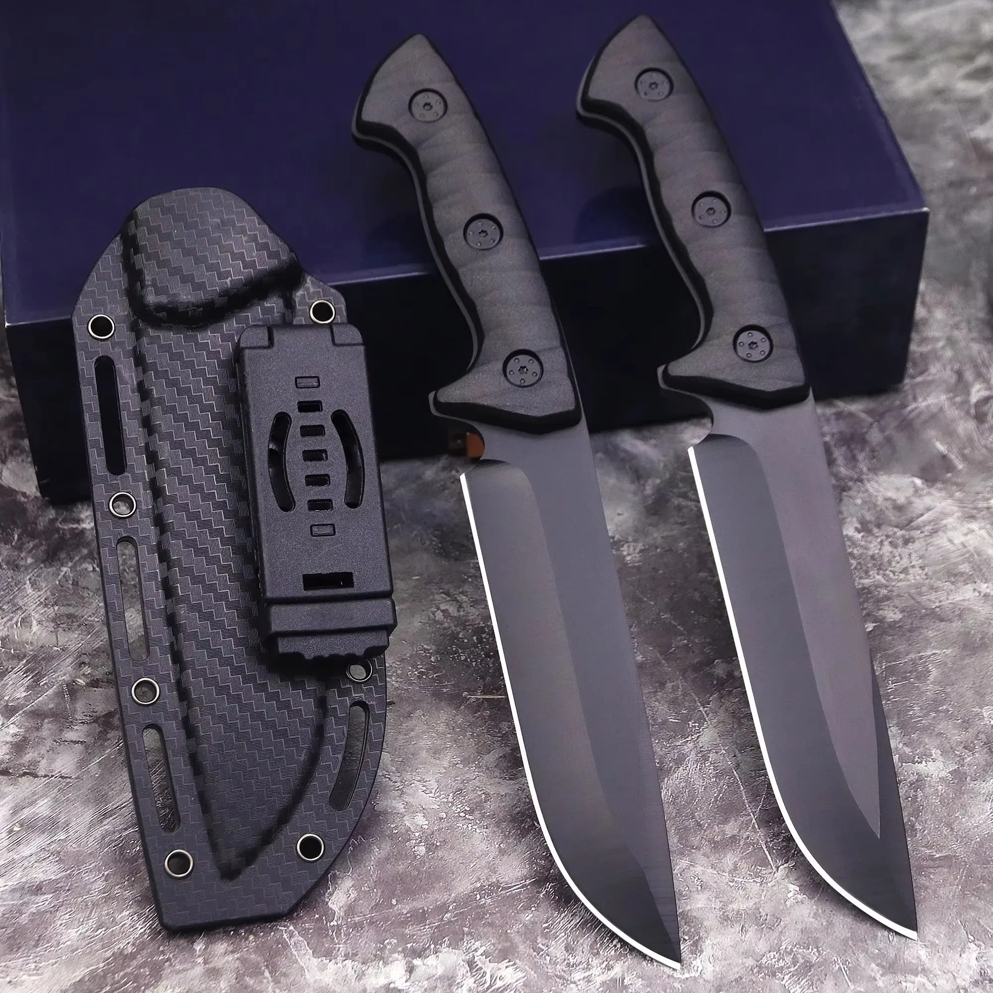 All Tang outdoor hunting straight knife, high-end multi-functional tactical straight knife, rescue survival knife