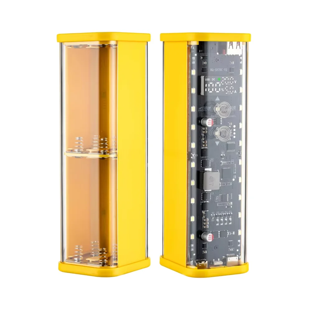 8-Zellen 21700 Akku Powerbank-Gehäuse PD 100W Superschnelles Laden Transparentes Lötfreies Akkugehäuse LED-Außenleuchte – Detail 6