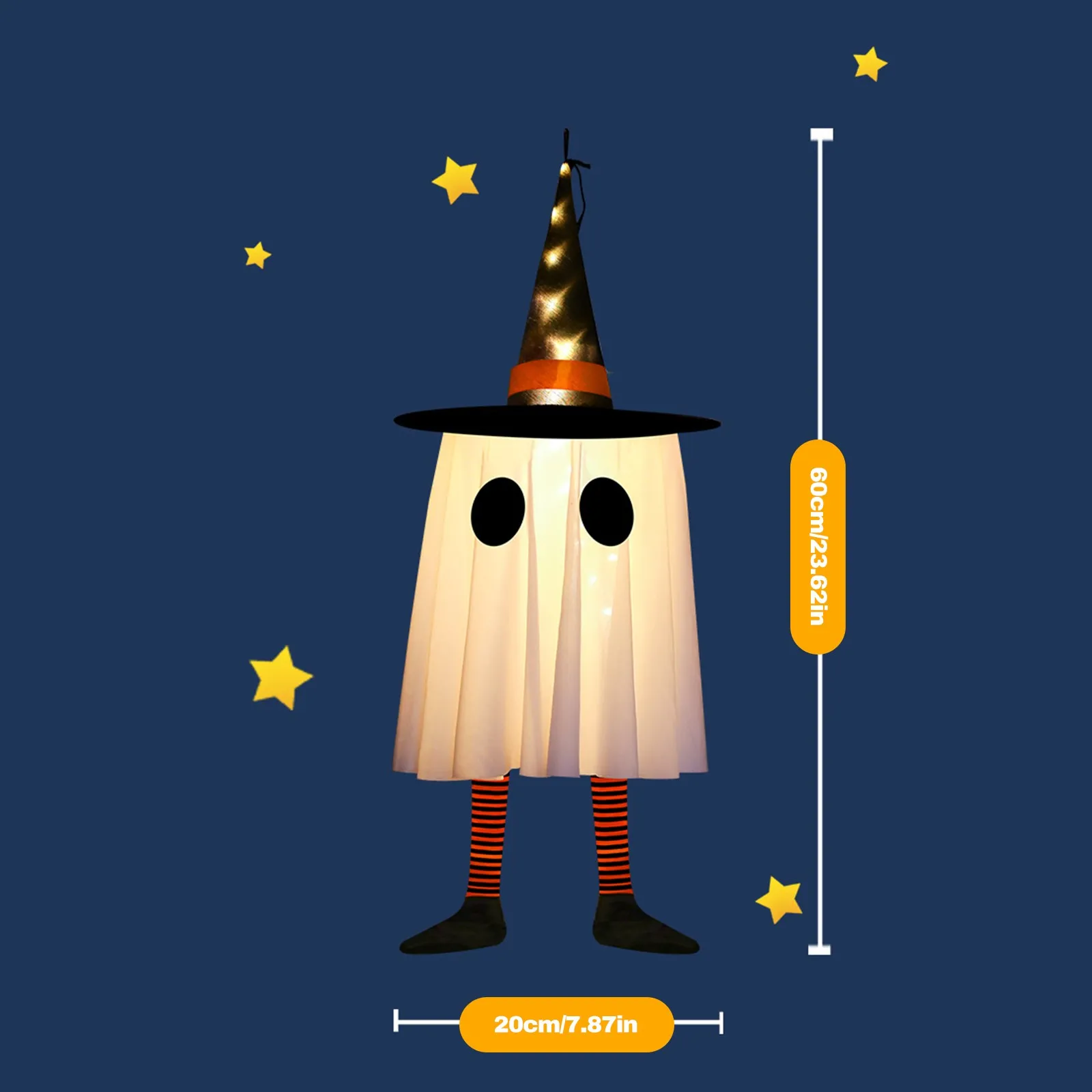 هالوين معلقة شبح العائمة متوهجة أضواء LED الرعب تزيين مُثبت معلقة الدعامة مهرجان ديكور نافذة المنزل الطرف