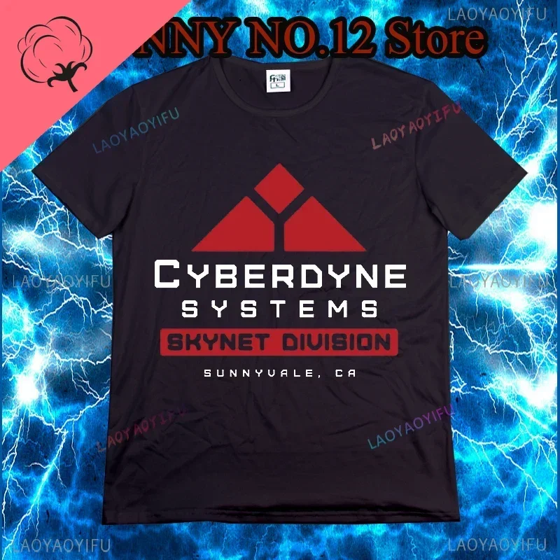 Man TShirt T-erminator Shirt Cyberdyne Systems Skynet Control System Front Double Side Graphic Tshirts Fashion Male Tee Clothing