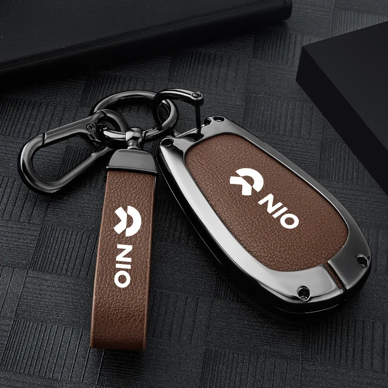 Metal Car Key Case Full Cover For Nio ES6 ES8 EC6 NFC Card Key Protector Metal Shell Keychain Keyless Bag Auto Car Accessories