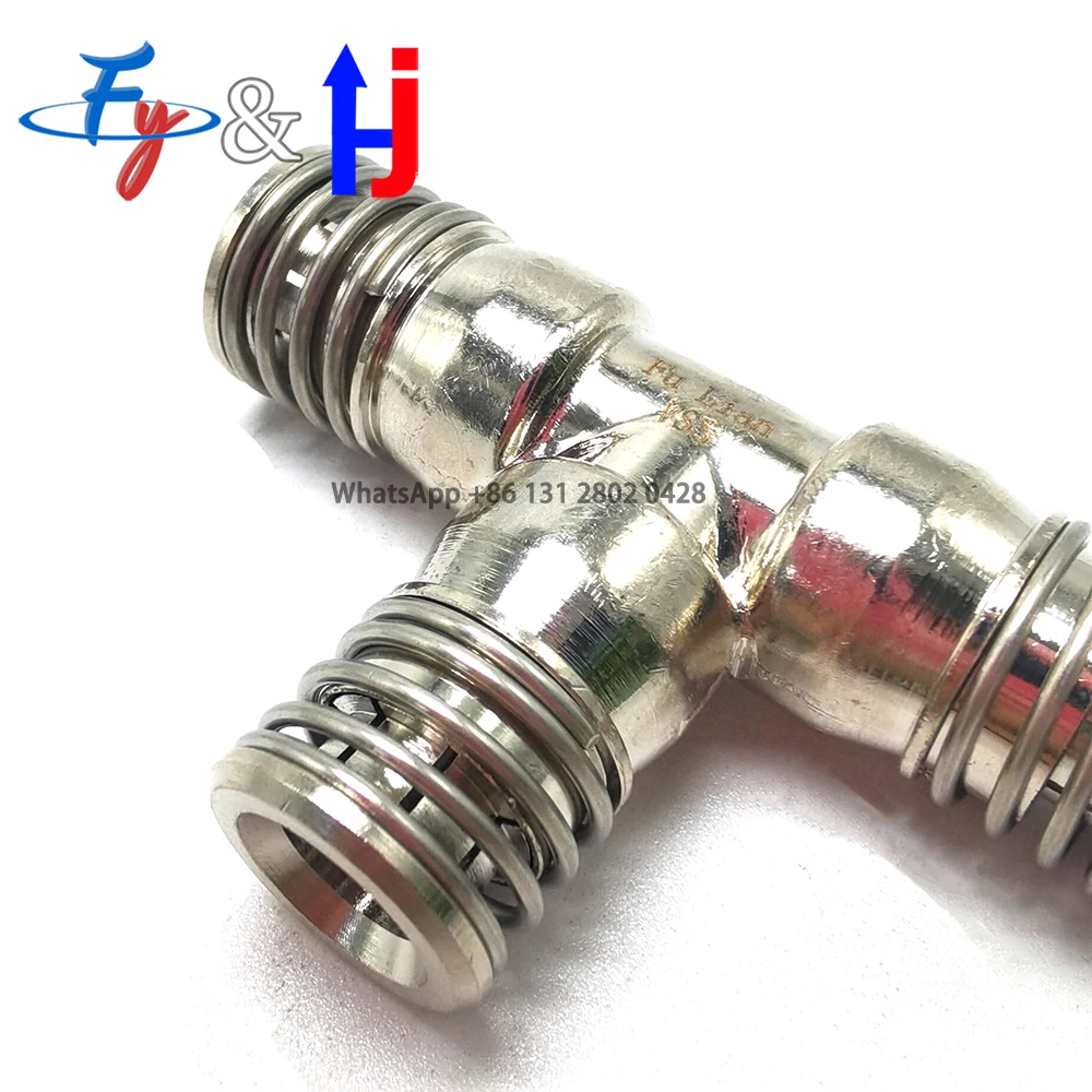 VSS Nickel Plated Quick Insertion Tube Connector, Three-way Straight, Single Dust Reduction, Humidification Park, 9.52mm