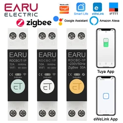 1P+N Tuya eWeLink WiFi ZigBee MCB Smart Circuit Breaker Timer Relay Switch Voice Remote Control for Alexa Google Home Assistant