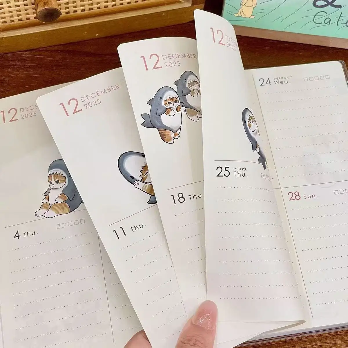 2025 Cute Cate Notebook Color Page Design Style School Specific Notebook Student Memoirs Excerpt Diary School Specific Notebook