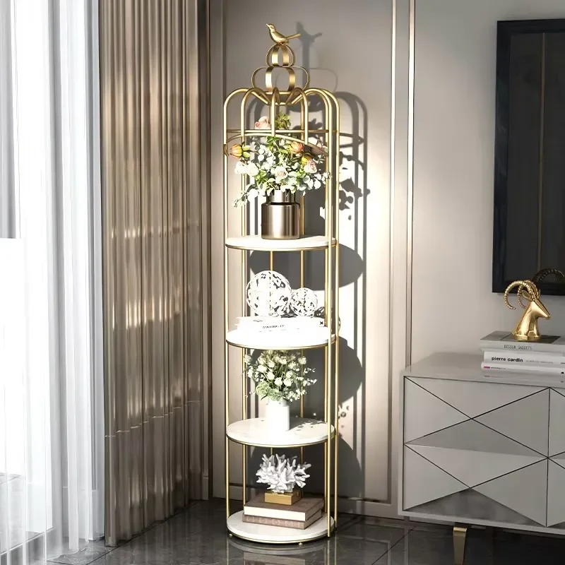 for Nordic Style Indoor Bird Cage Flower Rack Floor to Ceiling Multi Tier Shelf for Balcony Living Room Home Decor Storage