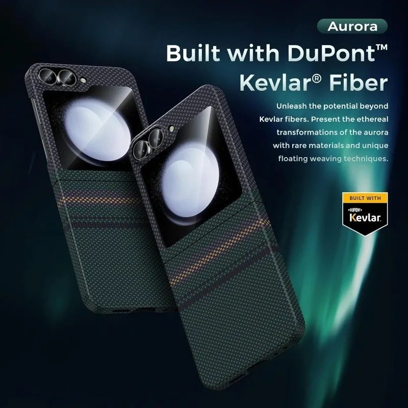 Benks Aurora ArmorAir Case built with Kevlar® for Samsung Z Flip 6 600D Kevlar®Fiber Thin and Lightweight Minimalist Style Cover