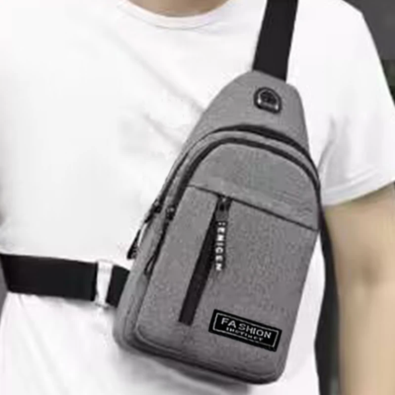 Borsa a tracolla singola unisex di genere neutro per uso casual all'aperto, viaggi e sport, borsa con tasca frontale, zaino