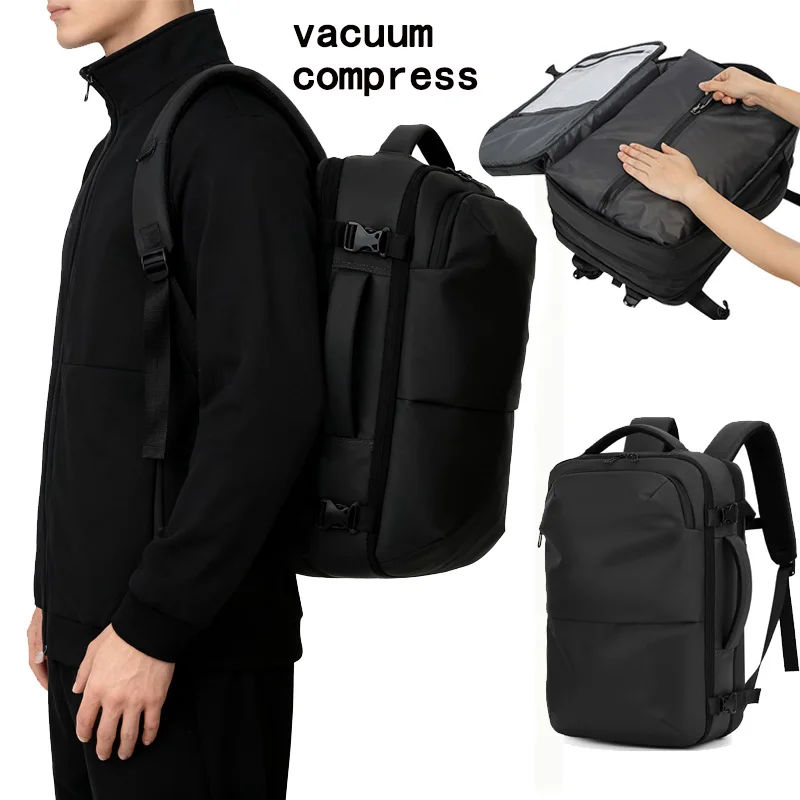 Men's Vacuum Compression Backpack, Dry Wet Separation Expandable Backpack, Anti-Theft Computer Backpack, Short Distance Backpack