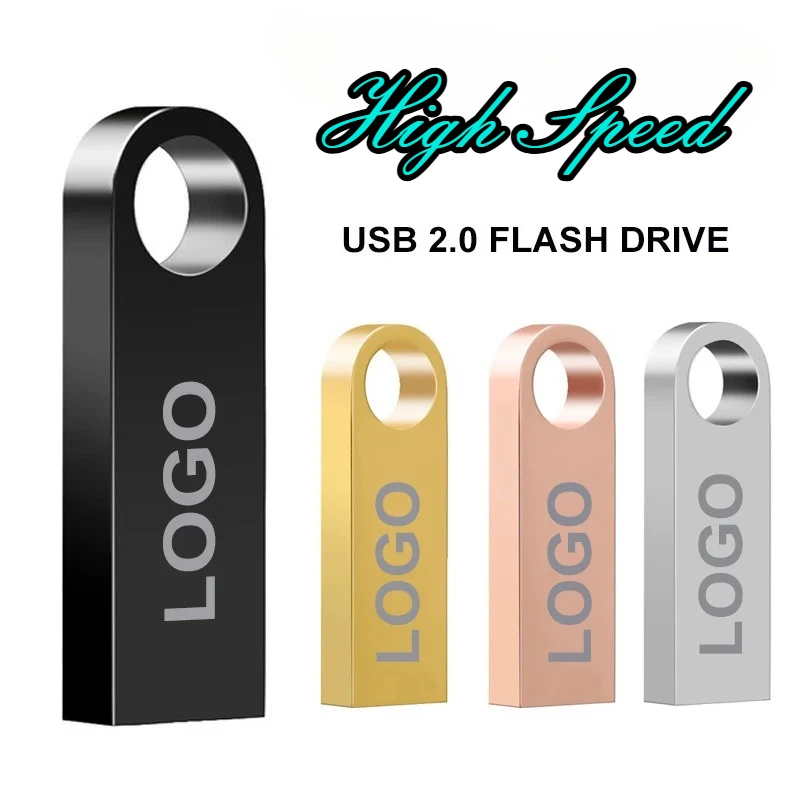 

Metal Pen Drive 64GB 32GB 16GB USB Flash Drive 8GB 4GB U Disk Key Stick 2GB 1GB 128MB 256MB Memory Pendrive Free Logo