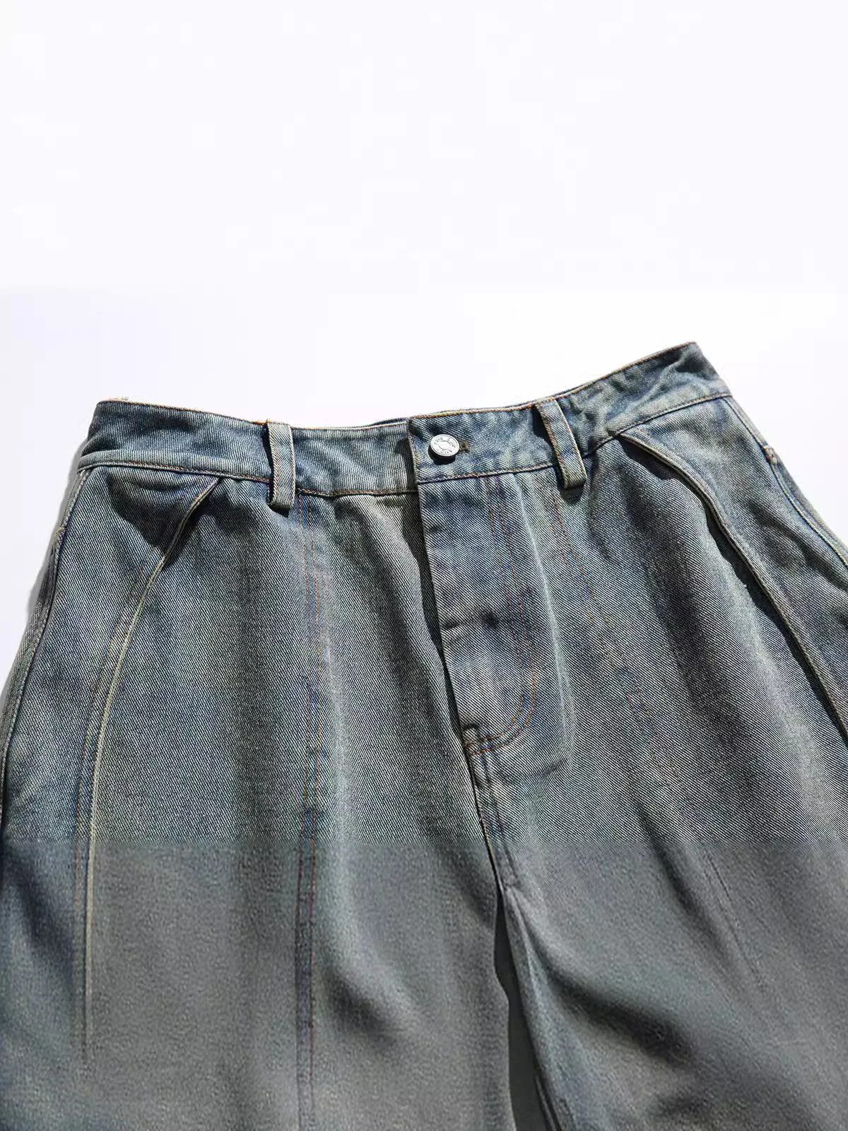 RUIIENRS X Ropucha Letnie Szorty Jeansowe Damskie z Wycięciami 3D, Wysoki Stan, Proste Nogawki, Niebieskie