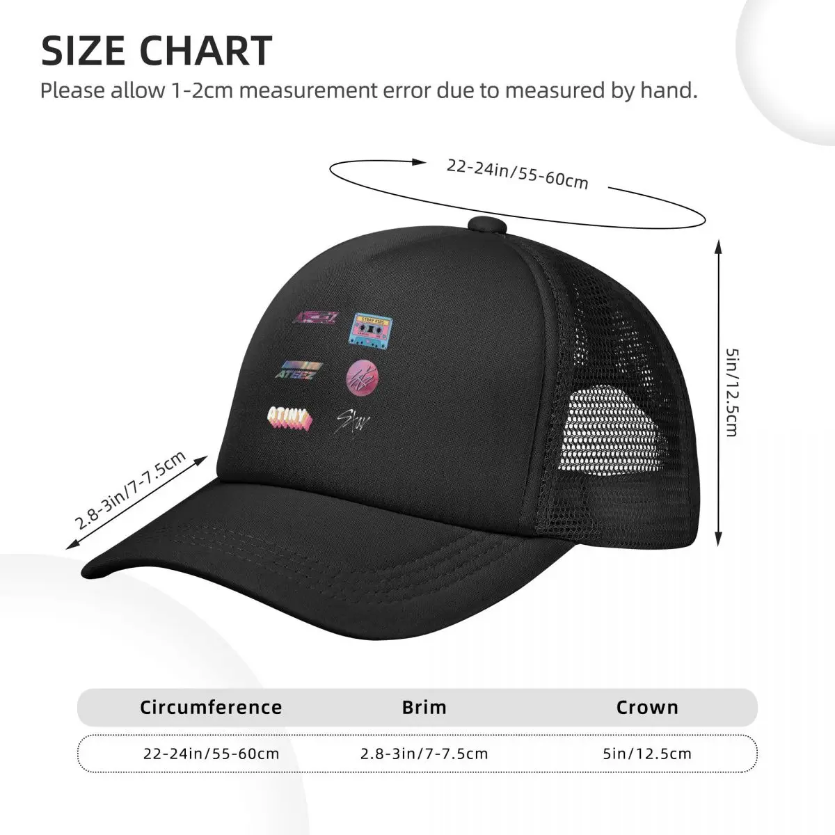 Stray Kids Ateez Staytiny Kpop Mesh Baseball Caps Snapback Fashion Baseball Hats Breathable Casual Casquette Outdoor Unisex