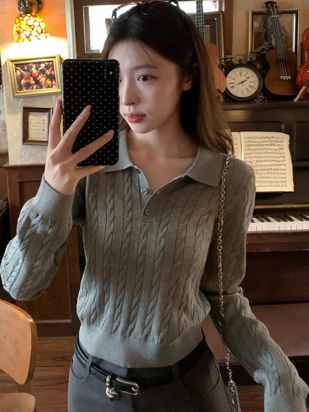 Maglione lavorato a maglia Donna Pullover Nuova manica lunga Colletto rovesciato Maglione lavorato a maglia Pullover Donna Top Maglioni Abbigliamento donna Q1486