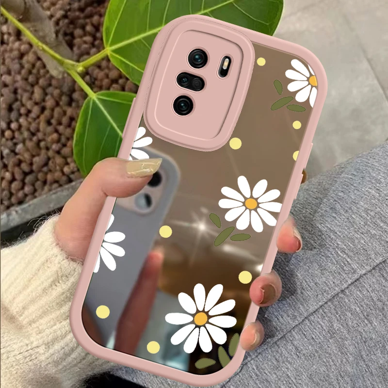 Chrysanthemum   Fasion Phone Case Redmi Note 11 10 10C 9 9A 9C 9T Pro 5G  K40 K60 A1 A2 Pro Plus Makeup Mirror Coque Cover