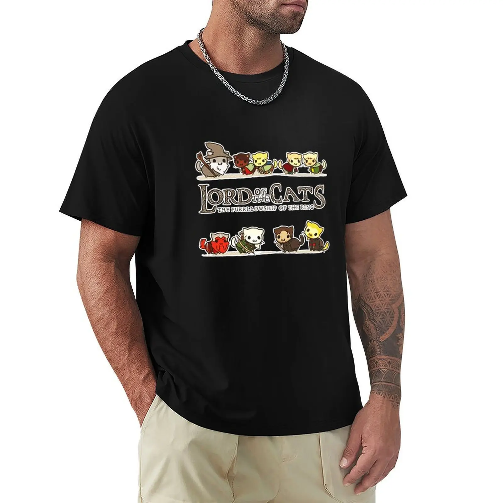 Lord Of The Cats T-Shirt Sports Casual Short Sleeve Cotton Tee