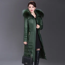 Shengyu Boya Middle-Aged and Elderly Women's Over-The-Knee Long down Jacket, Thickened Slim-Fit Coat for Mothers, New Style
