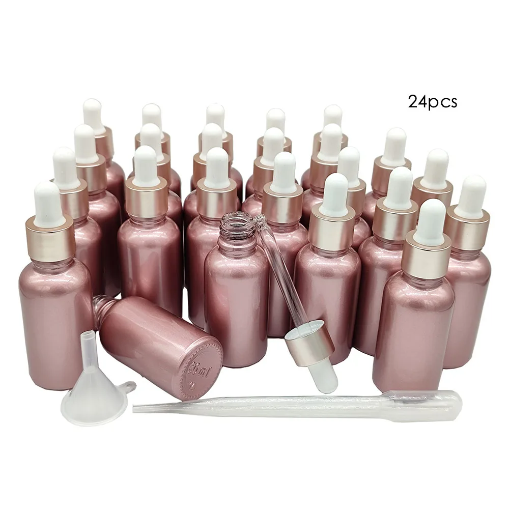 24Pcs/lot 30ml Glass Dropper Bottle With Pipette Empty Perfume Aromatherapy Oil Bottle Container Vials Sample Bottle Travel