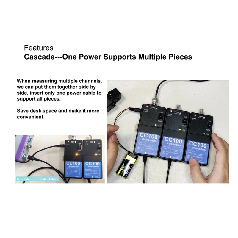 BMBY-Oscilloscope Current Probe (Current Clamp), Model CC100, DC-50Khz, Universal Untuk Oscilloscope Current Probe