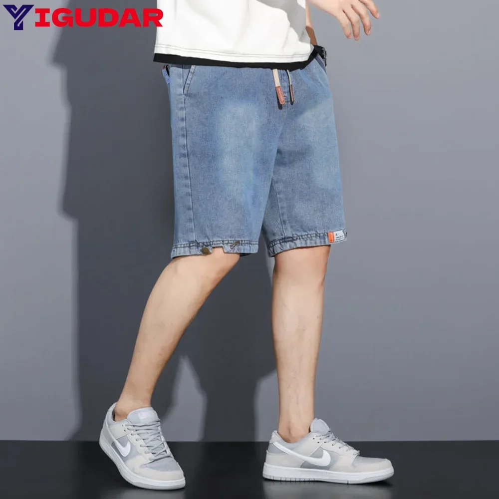 

Loose Baggy Denim Short Men Jeans Fashion Streetwear Hip Hop Long Capri Cargo Shorts Pocket Male pantalones cortos men clothing