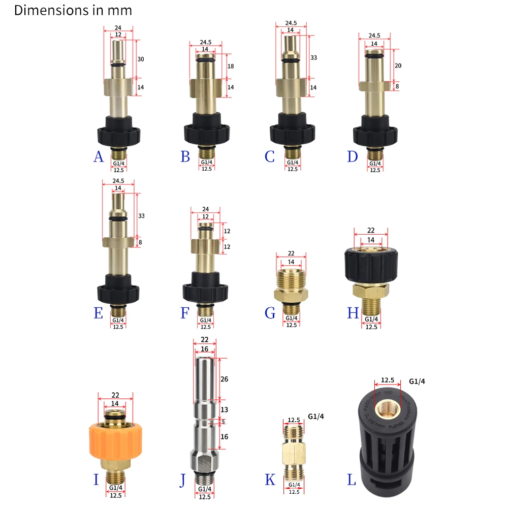 Adapter for Connecting Most of Pressure Washer Lance to Karcher K-Series Spray Gun