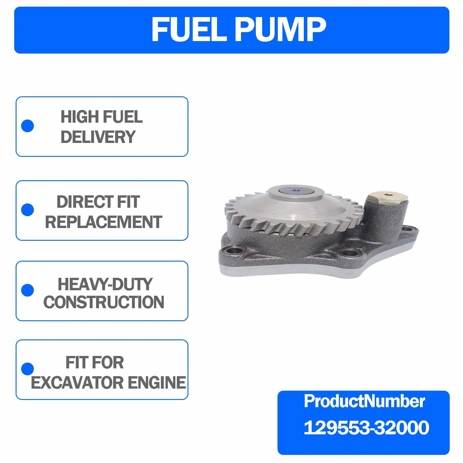 129553-32000 Oil Pump For Yanmar 3TN75 3TN82 3TNE88 4TN84 4TNE88 Engine For Yanmar F18 F20 FX18 FX435 Tractor