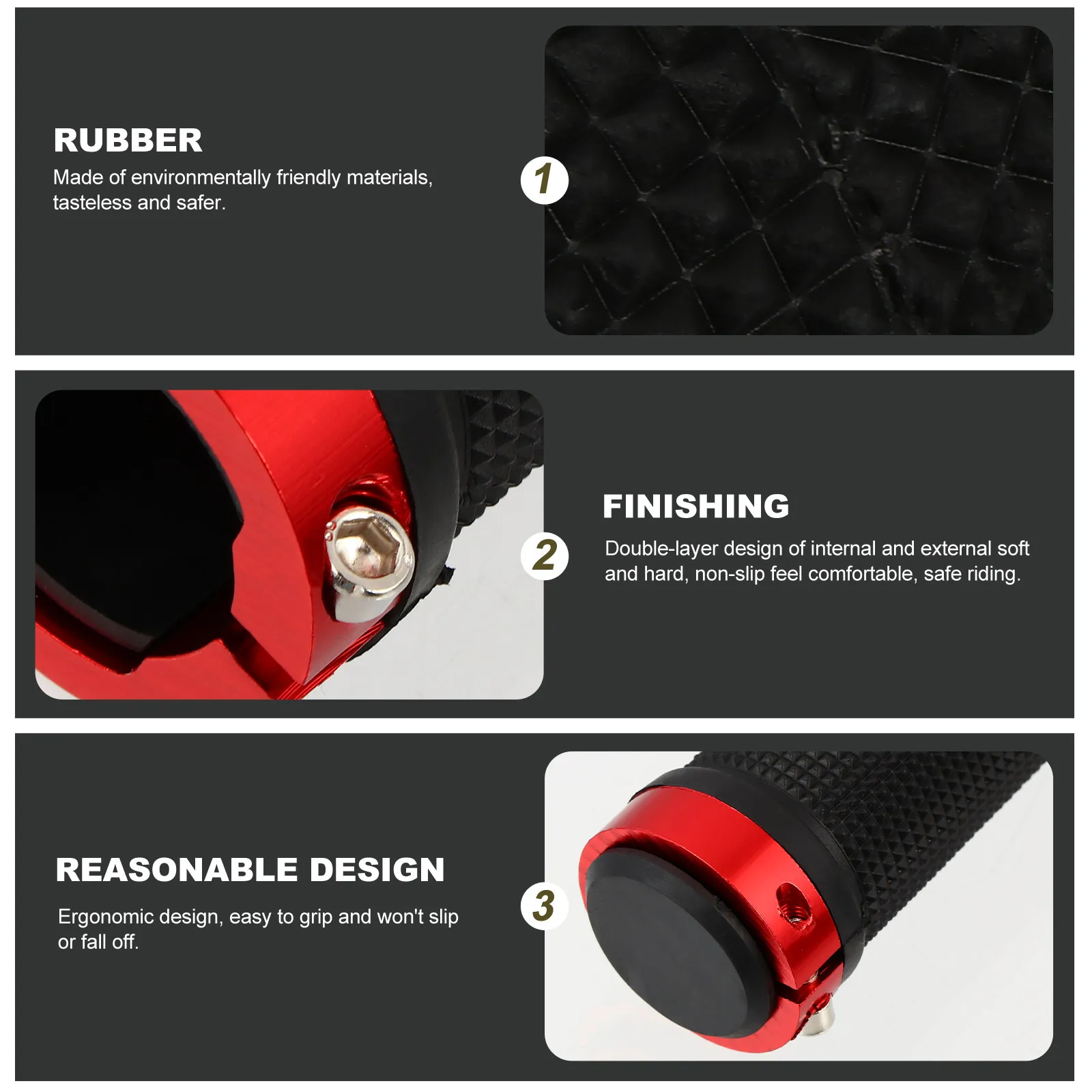 

2Pairs Lightweight Bike Handlebar Covers Anti-Slip Brake Handle Protective Rubber Metal Handgrip Cover Cycle Refit Parts