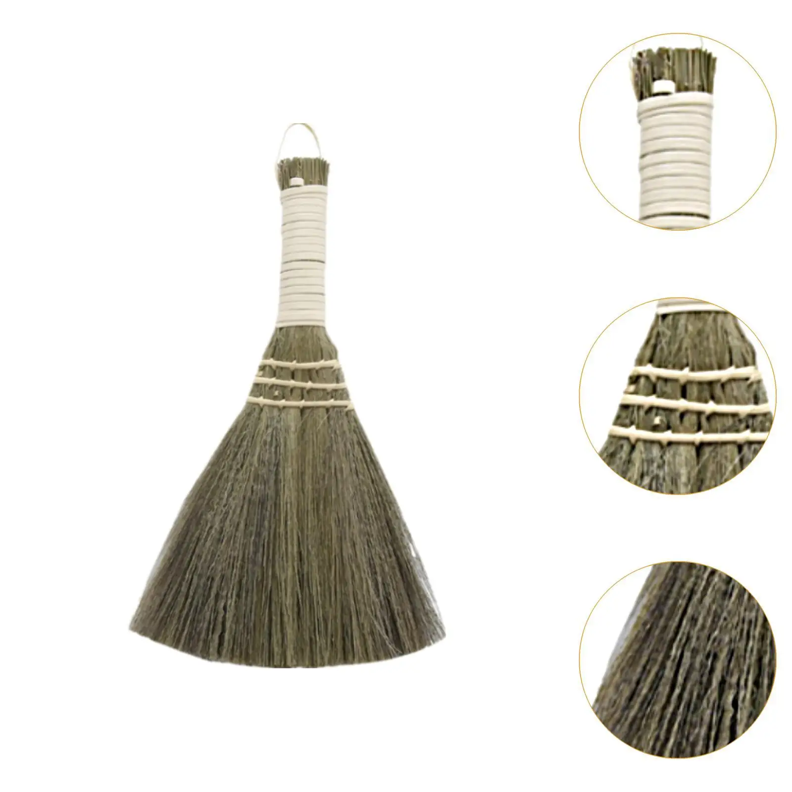 Small Broom Lightweight Miscanthus Cleaning Brush for Car Table Desktop image 5