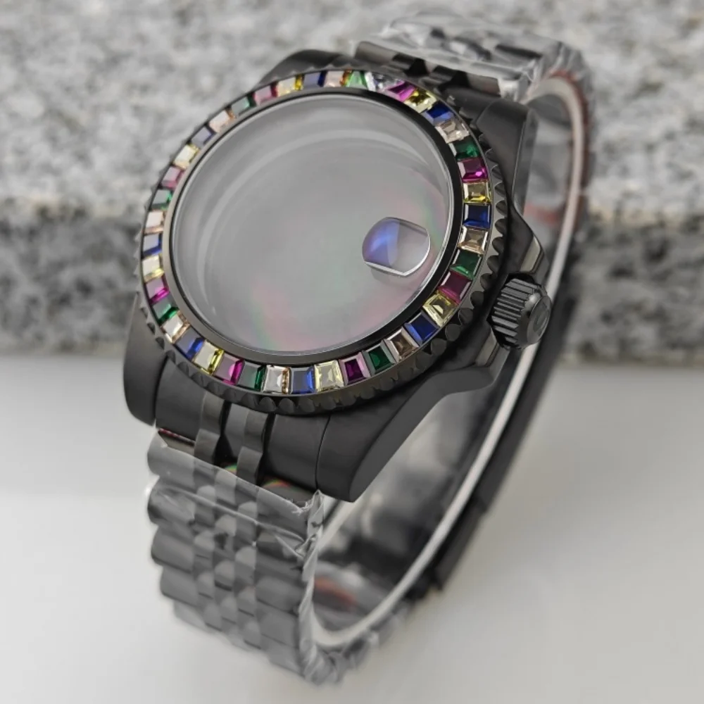 NH35 حافظة كاندي مدي SUB تركيب الساعات الميكانيكية NH38/NH36 علبة مرصعة بالألماس تجميع ملحقات الساعة الميكانيكية