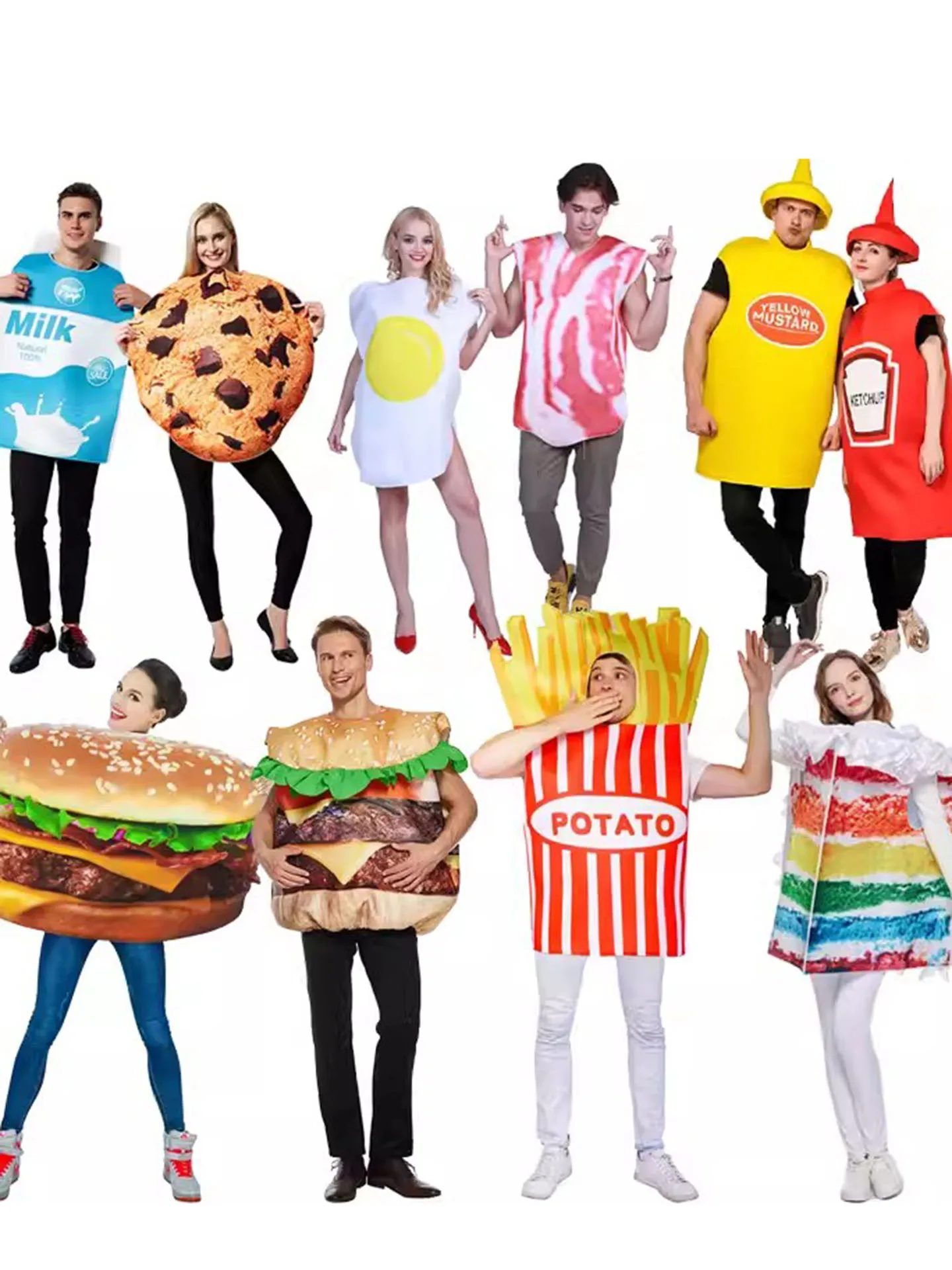 

Костюм для выступлений на Хэллоуин: еда (хот-дог, сосиска, бургер), лапша быстрого приготовления, соус чили. Забавный сценический наряд для женщин.