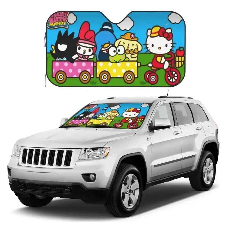 

Sanrio Kawaii Hello Kitty Printed Car Sunshade My Melody Kuromi Anime Cartoon Fashion Exquisite Creative Front Windshield Covers