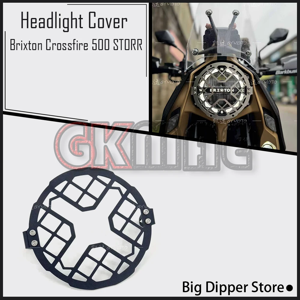 

For Brixton Crossfire 500 STORR 500STORR Motorcycle Headlight Cover Stainless Steel lampshade Honeycomb Protective Cover