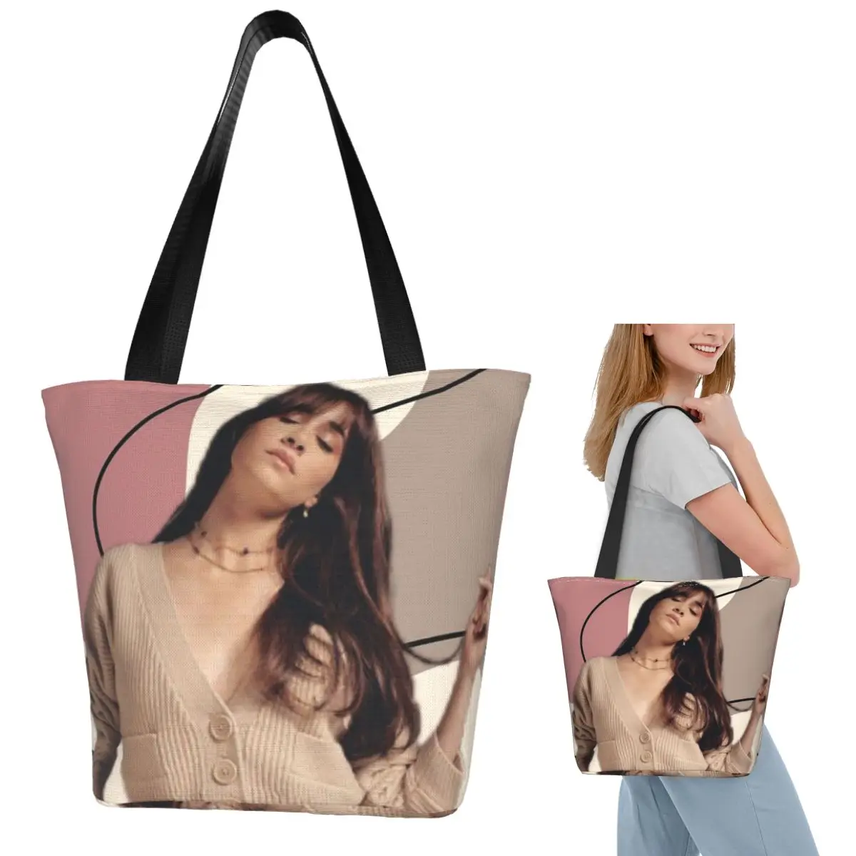 

Aitana Ocana Singer Shopping Tote Bag Холщовые сумки на плечо большой вместимости Сумка-шоппер для продуктов для женщин