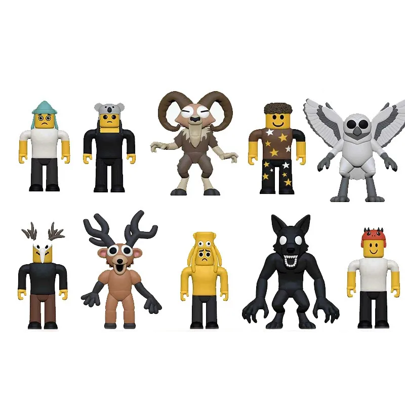 Juego de 10 Figuras de Acción de 99 Noches en el Bosque, Ciervo, Búho, Cabra, Figuras Decorativas para Escritorio, Adornos, Regalos de Navidad para Fanáticos