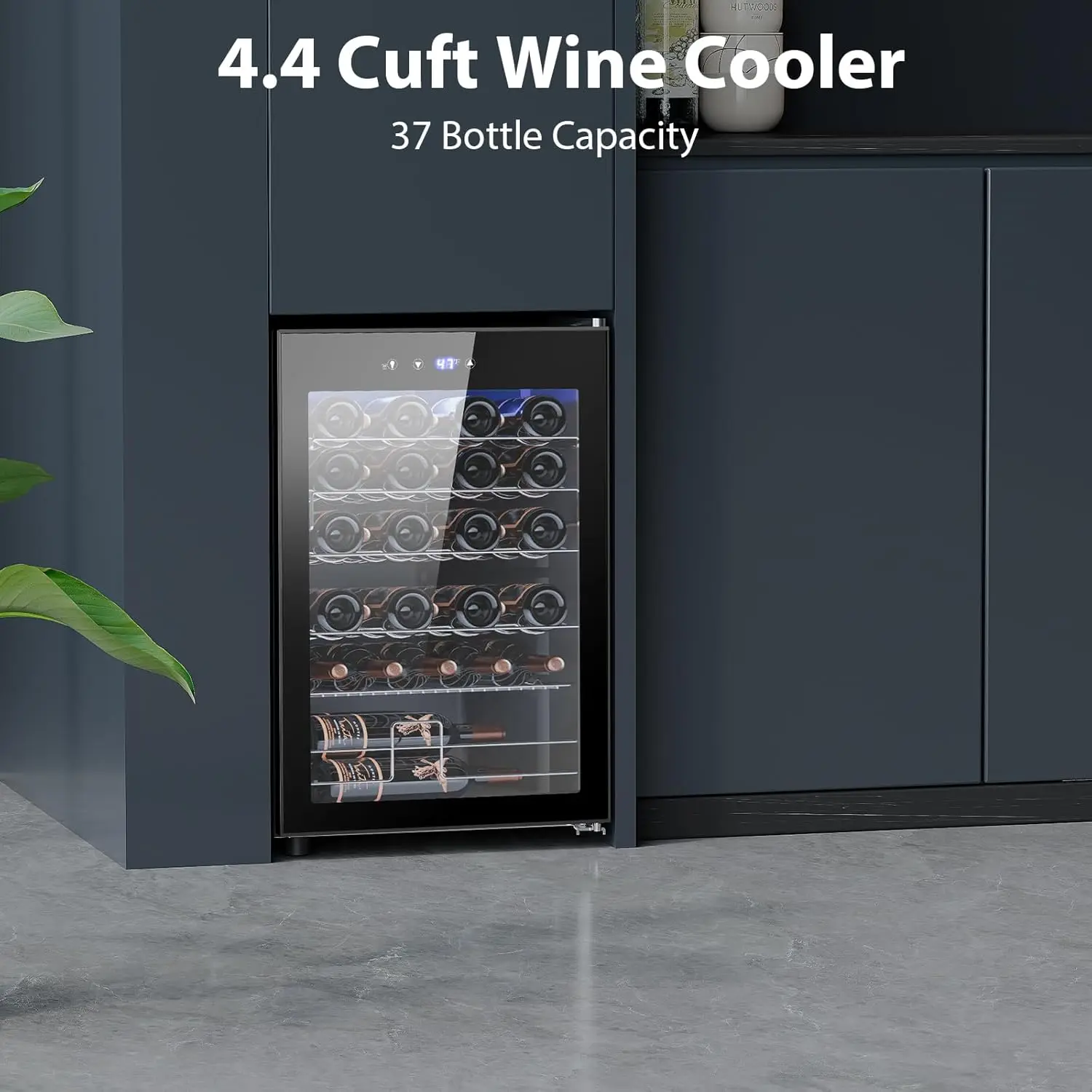 37 Bottle Freestanding Wine Cooler Refrigerator, 4.4 Cu.ft Glass Door Cabinet for Home Use