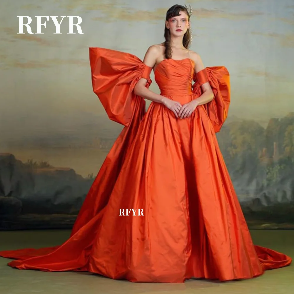 

RFYR Off Shoulder Evening Dress A Line Party Dress Pleated Vestido De Novia Gentle Prom Gown Sweetheart A-line Party Dress