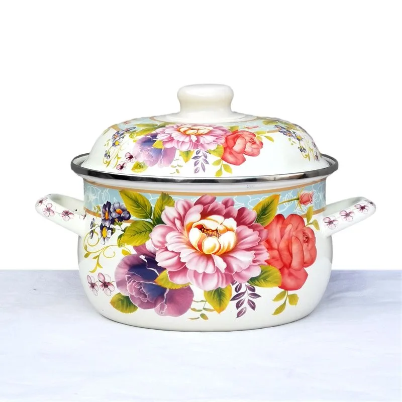 China Tableware Enamel Pot for Healthy Baby Food Making Healthy Enamel Pot to Cook, Braise and Boil Soups or Medications