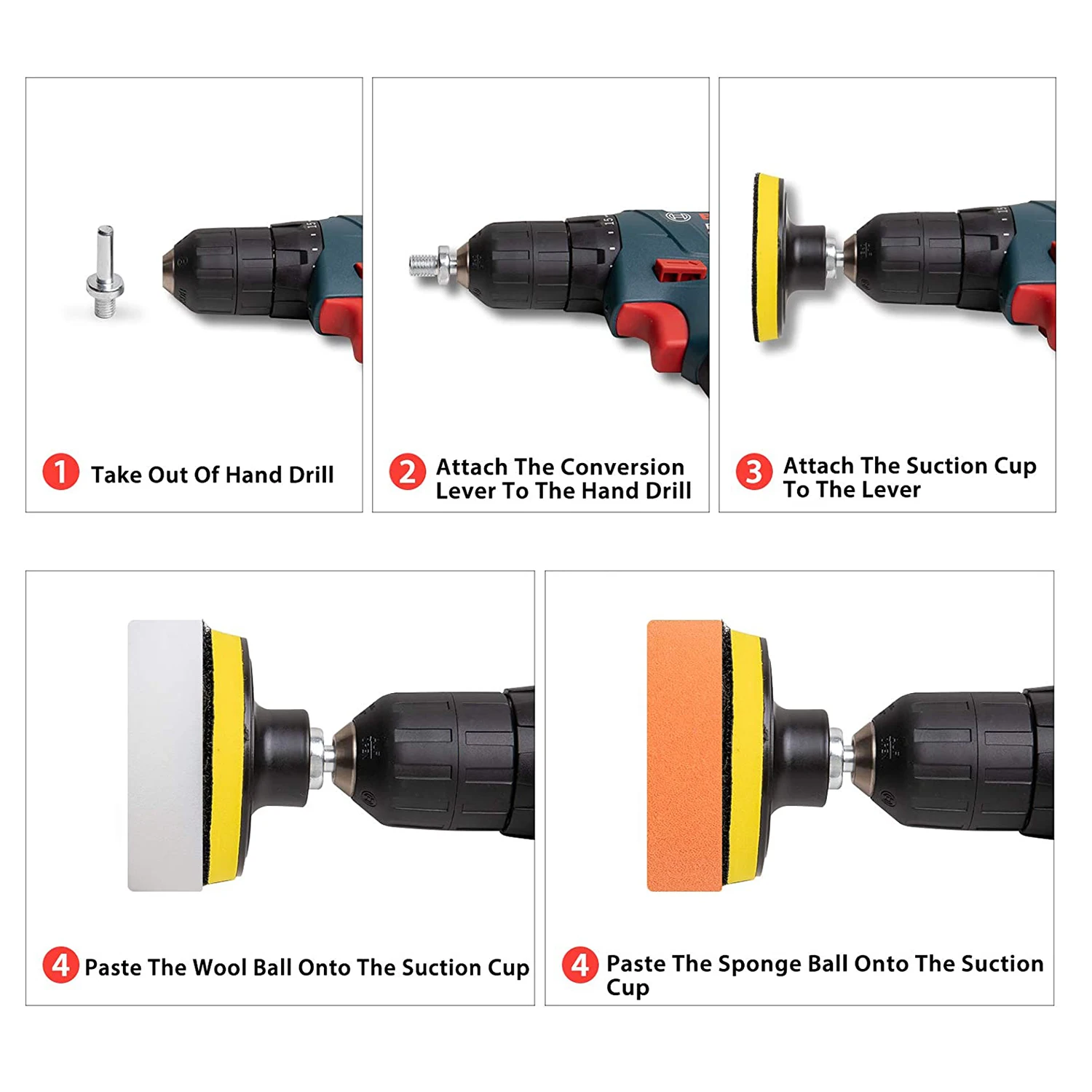 

B08B-24Pcs 3-In Polishing Pad Kit Sponge Buffing Pads For Car Foam Drill Car Care Polisher Buffing Kit For Waxing Polishing