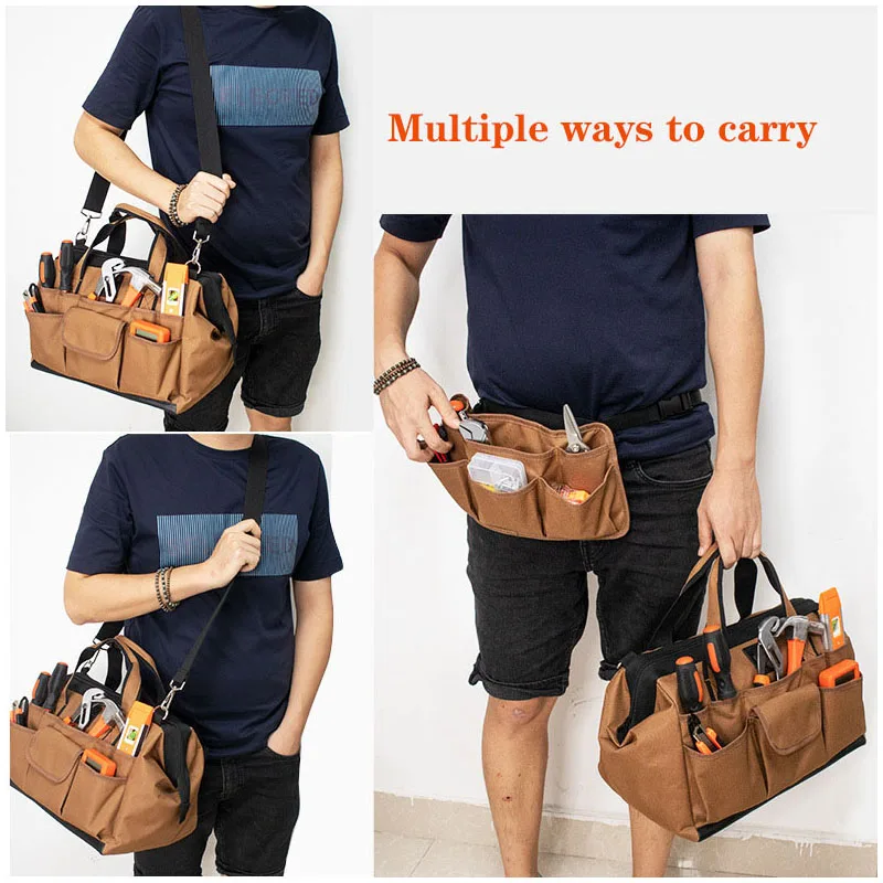 Wear resistant thickened Oxford cloth hardware toolkit, portable canvas electrician bag