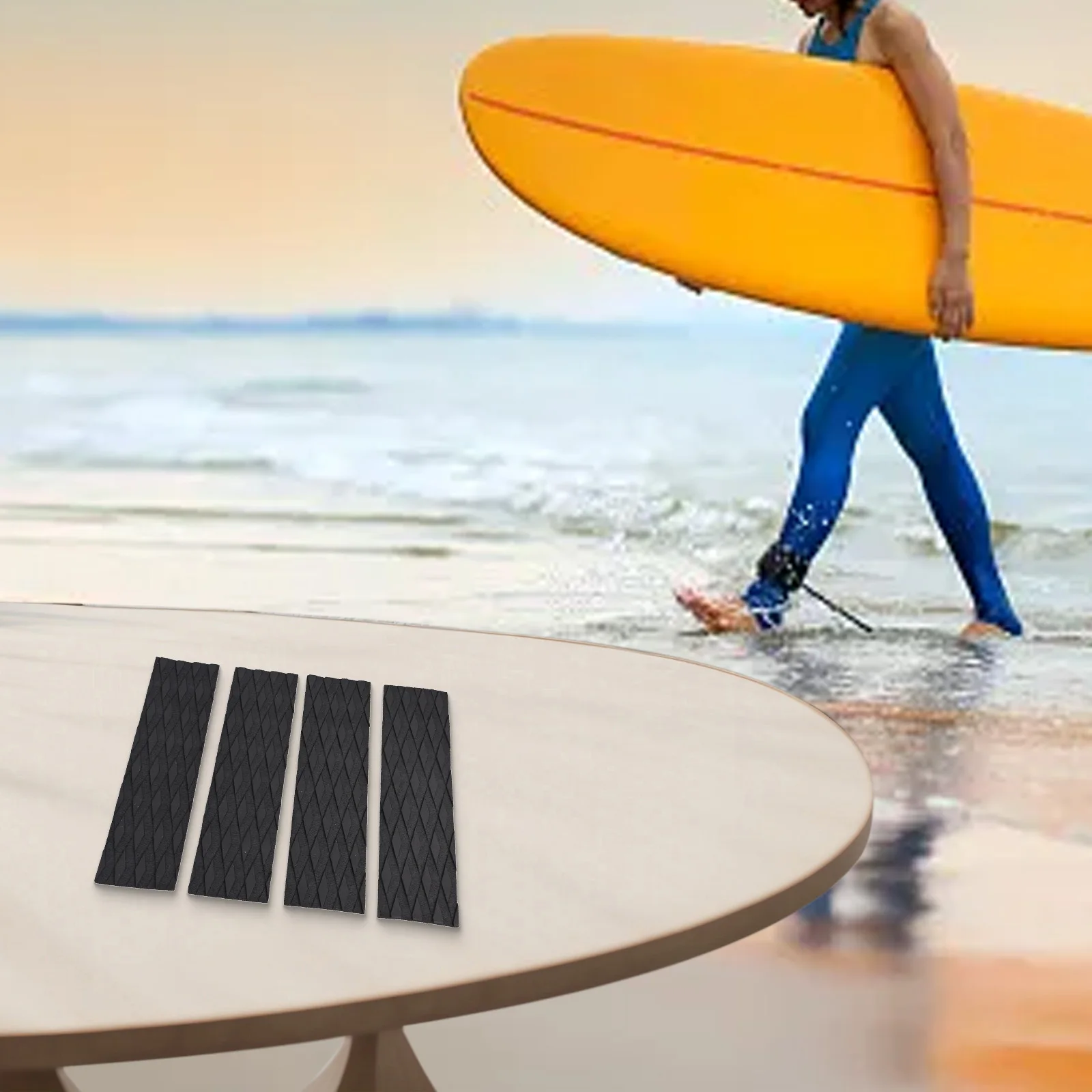 

4 шт., тяговая накладка для доски для серфинга, противоскользящая накладка из ЭВА для доски для серфинга, шортборда, скейтборда, лонгборда, простая и прочная установка