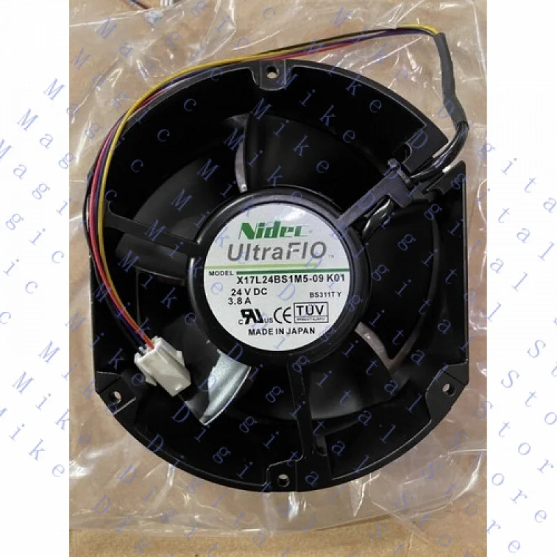 

H 1 шт. для вентилятора NIDEC X17L24BS1M5-09 K01 DC24V 3,8A 17 см 4-проводной вентилятор большого объема воздуха