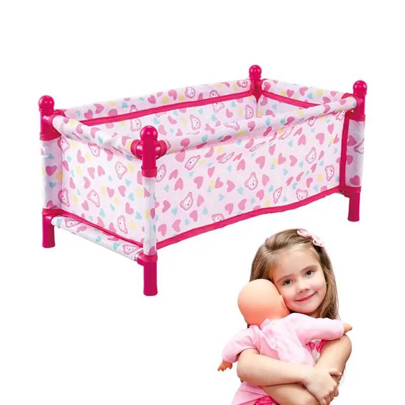 Kid Doll Bassinet Children Doll Car Bed Doll Pretend Play Toy Stroller Realistic Children Doll Car Seat Cradle For Boys Girls