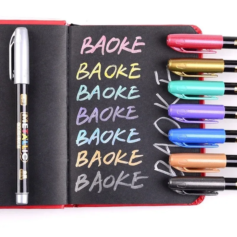 8 Colors/set Metallic Water Paint Marker Pen DIY glass Ceramic Graffiti Drawing Multi-purpose Craftwork Pen Art Stationery