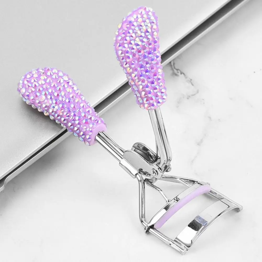 Piegaciglia tipo pressa in acciaio inossidabile Manico ergonomico Sollevamento ciglia Ciglia Clip per arricciare Ampio angolo Apertura liscia