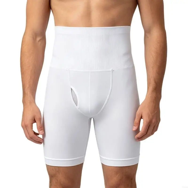Compression Shorts Mens Shapewear Shorts High Rise Long Leg Smoothing Underwear 6XDA