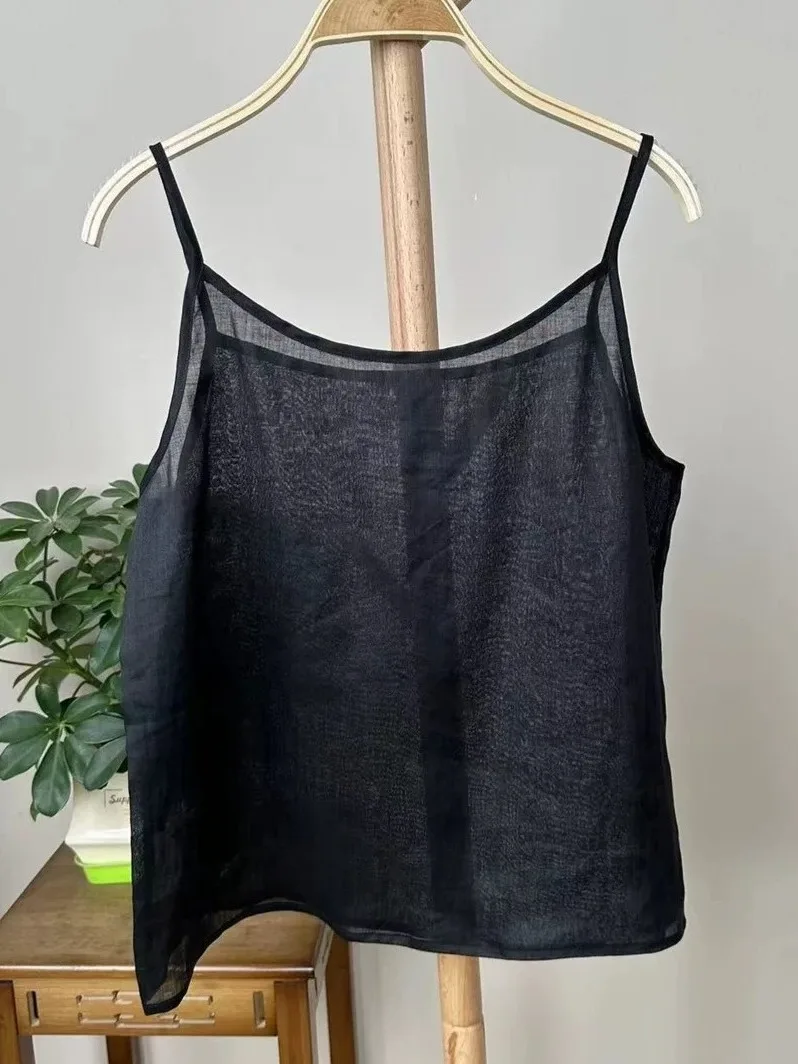 Summer Loose Cotton Camisole Women's  Color Sleeveless Base Shirt U-Neckline Inner And Outer Wear Versatile Combed Cotton