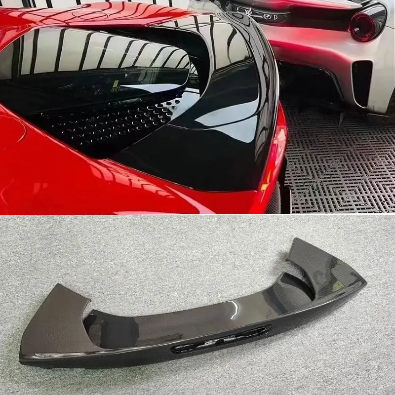 

For Ferrari SF90 Real Carbon Fiber Car Rear Wing Trunk Lip Roof Spoiler