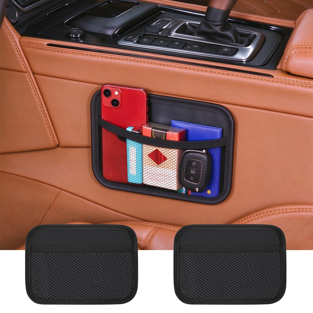 Universal Auto Mesh Storage Bag Seat Back & Door Side Organizer Pocket Car Interior Holder for Phone Keys Cards Stowing Tidying