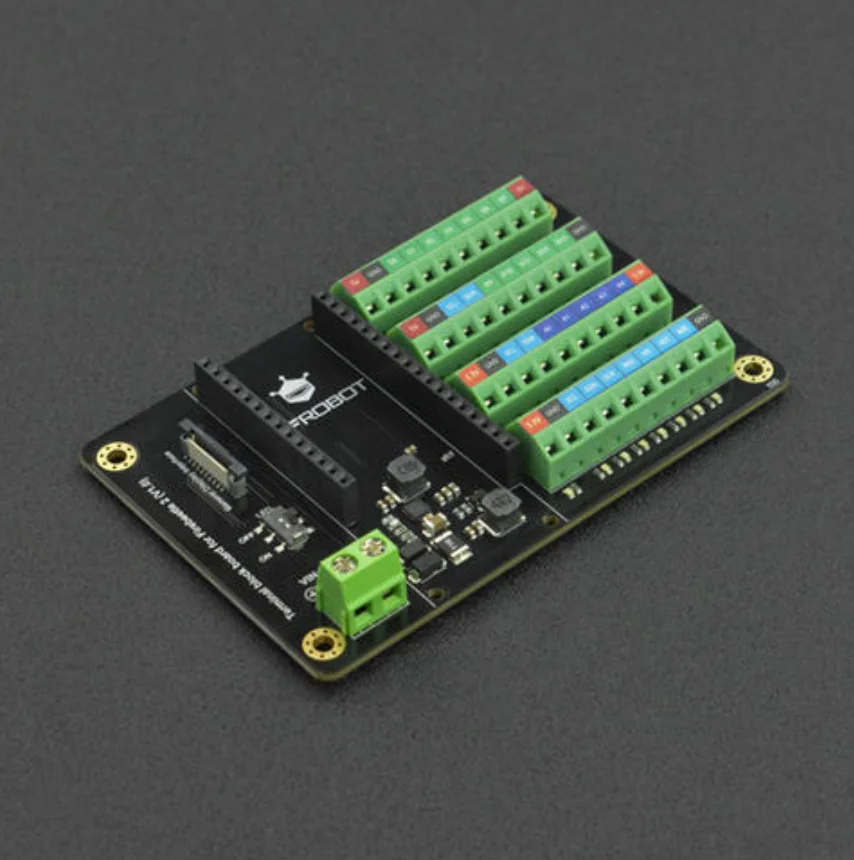 Terminal Block Expansion Board for FireBeetle 2, 7-24V Input, GDI Screen Port, 34 LED Indicators, Stable Wiring Solution